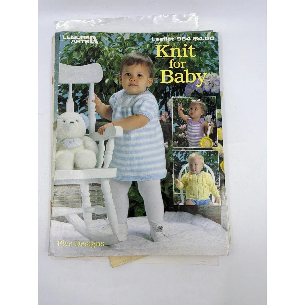 Vintage 60s 70s Knitting Pattern Book Lot Bear Brand Bernat  5lb Bulk‎